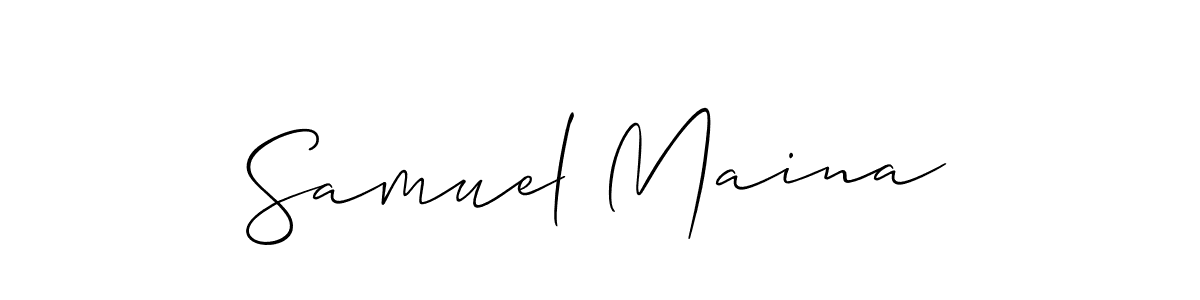 Also You can easily find your signature by using the search form. We will create Samuel Maina name handwritten signature images for you free of cost using Allison_Script sign style. Samuel Maina signature style 2 images and pictures png