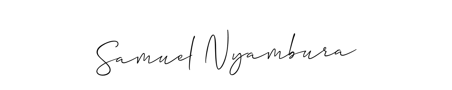 Also You can easily find your signature by using the search form. We will create Samuel Nyambura name handwritten signature images for you free of cost using Allison_Script sign style. Samuel Nyambura signature style 2 images and pictures png