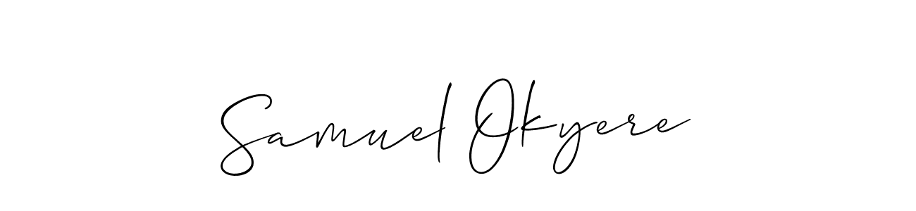 Make a short Samuel Okyere signature style. Manage your documents anywhere anytime using Allison_Script. Create and add eSignatures, submit forms, share and send files easily. Samuel Okyere signature style 2 images and pictures png