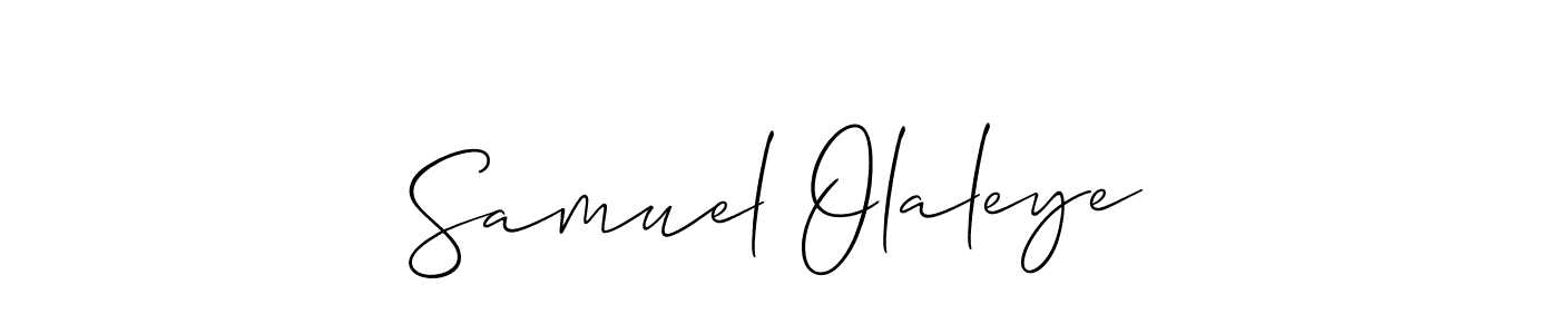 The best way (Allison_Script) to make a short signature is to pick only two or three words in your name. The name Samuel Olaleye include a total of six letters. For converting this name. Samuel Olaleye signature style 2 images and pictures png