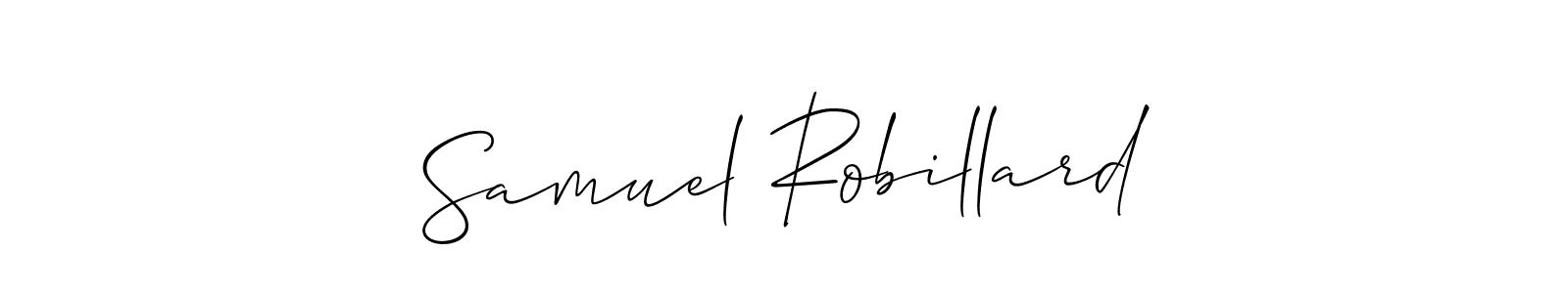 Allison_Script is a professional signature style that is perfect for those who want to add a touch of class to their signature. It is also a great choice for those who want to make their signature more unique. Get Samuel Robillard name to fancy signature for free. Samuel Robillard signature style 2 images and pictures png