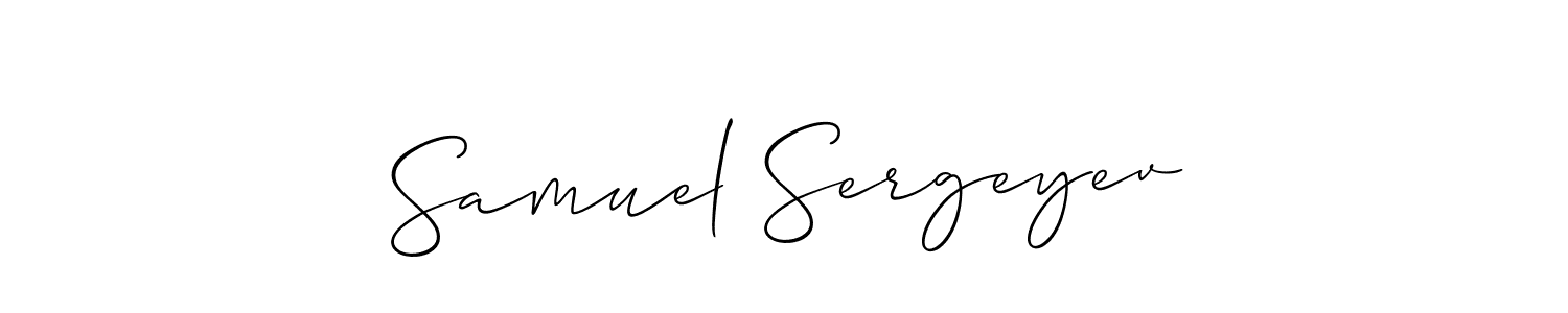 Make a short Samuel Sergeyev signature style. Manage your documents anywhere anytime using Allison_Script. Create and add eSignatures, submit forms, share and send files easily. Samuel Sergeyev signature style 2 images and pictures png