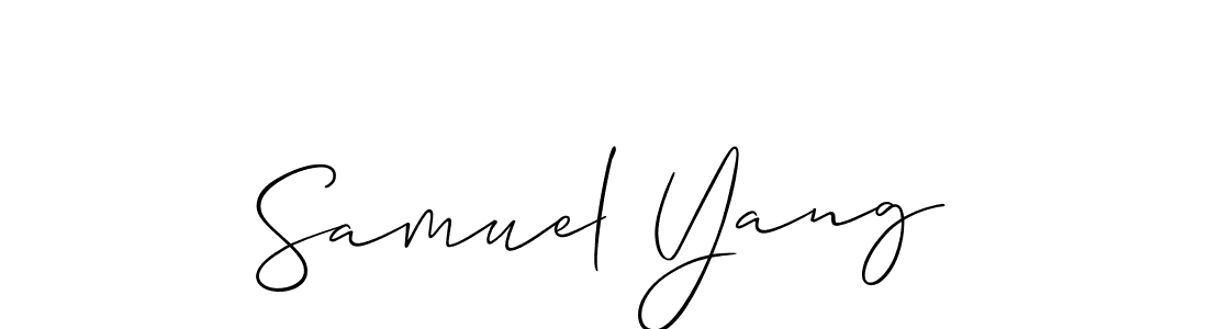 How to make Samuel Yang name signature. Use Allison_Script style for creating short signs online. This is the latest handwritten sign. Samuel Yang signature style 2 images and pictures png