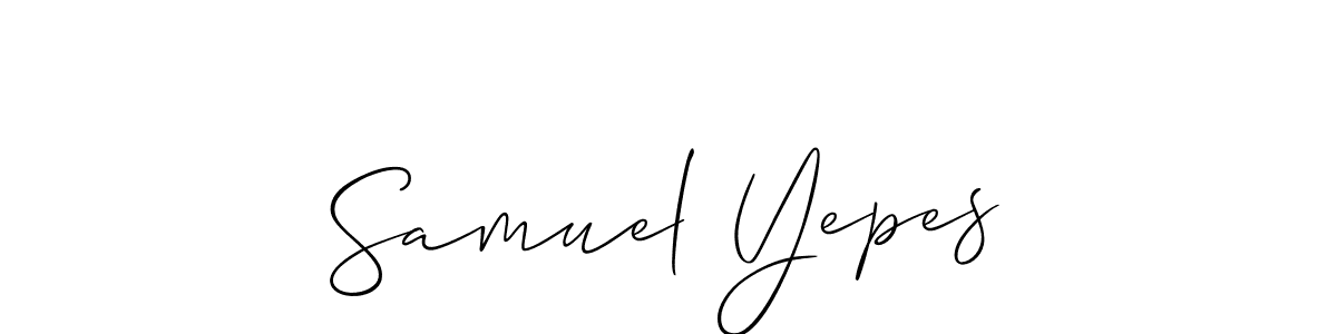 Samuel Yepes stylish signature style. Best Handwritten Sign (Allison_Script) for my name. Handwritten Signature Collection Ideas for my name Samuel Yepes. Samuel Yepes signature style 2 images and pictures png
