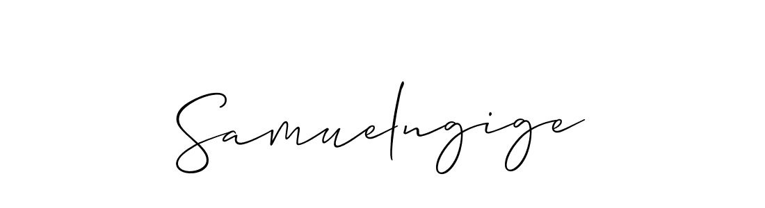 Also You can easily find your signature by using the search form. We will create Samuelngige name handwritten signature images for you free of cost using Allison_Script sign style. Samuelngige signature style 2 images and pictures png