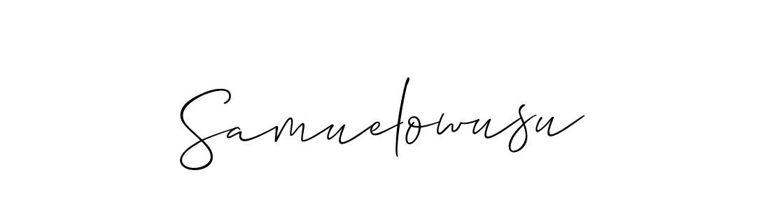 How to make Samuelowusu name signature. Use Allison_Script style for creating short signs online. This is the latest handwritten sign. Samuelowusu signature style 2 images and pictures png