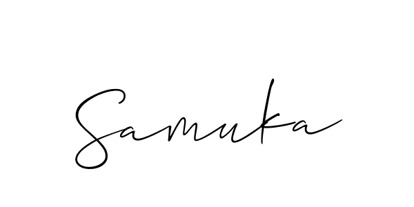 How to Draw Samuka signature style? Allison_Script is a latest design signature styles for name Samuka. Samuka signature style 2 images and pictures png