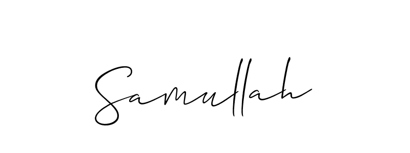 Also You can easily find your signature by using the search form. We will create Samullah name handwritten signature images for you free of cost using Allison_Script sign style. Samullah signature style 2 images and pictures png