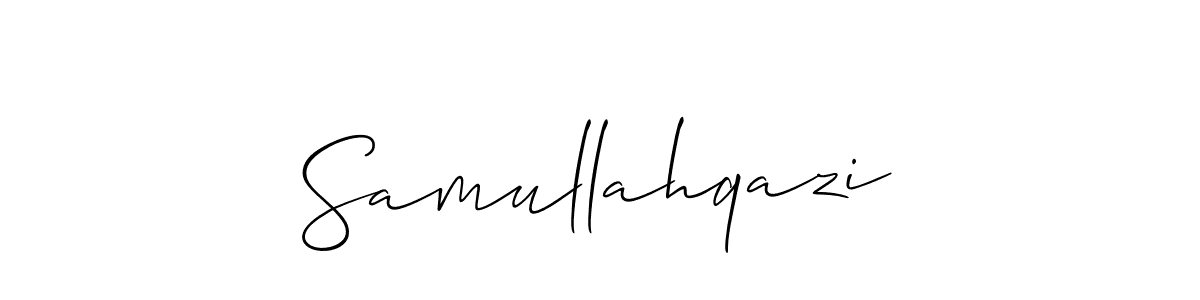 How to make Samullahqazi name signature. Use Allison_Script style for creating short signs online. This is the latest handwritten sign. Samullahqazi signature style 2 images and pictures png