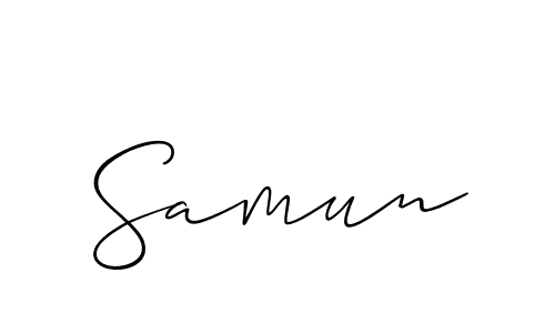 Create a beautiful signature design for name Samun. With this signature (Allison_Script) fonts, you can make a handwritten signature for free. Samun signature style 2 images and pictures png