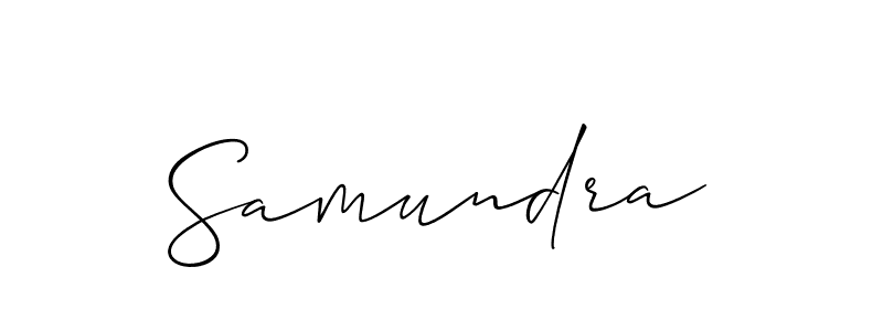 Samundra stylish signature style. Best Handwritten Sign (Allison_Script) for my name. Handwritten Signature Collection Ideas for my name Samundra. Samundra signature style 2 images and pictures png