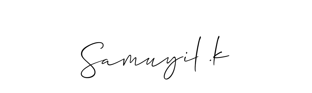 Also You can easily find your signature by using the search form. We will create Samuyil .k name handwritten signature images for you free of cost using Allison_Script sign style. Samuyil .k signature style 2 images and pictures png