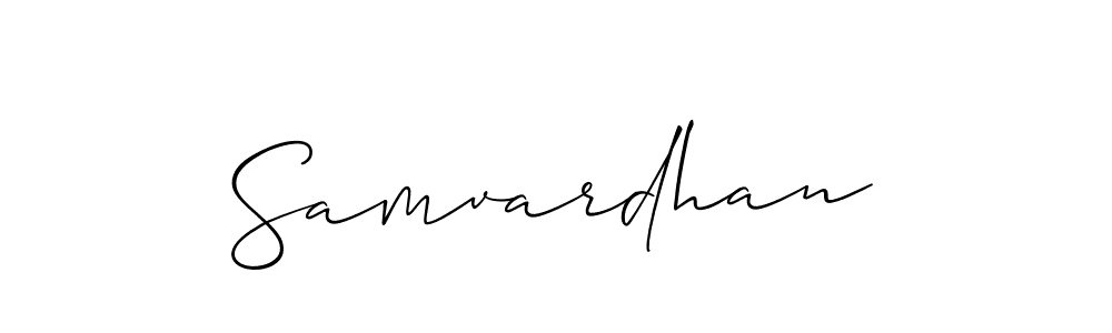 You should practise on your own different ways (Allison_Script) to write your name (Samvardhan) in signature. don't let someone else do it for you. Samvardhan signature style 2 images and pictures png