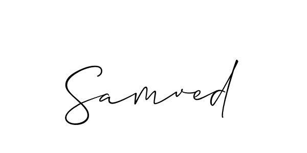 How to make Samved signature? Allison_Script is a professional autograph style. Create handwritten signature for Samved name. Samved signature style 2 images and pictures png