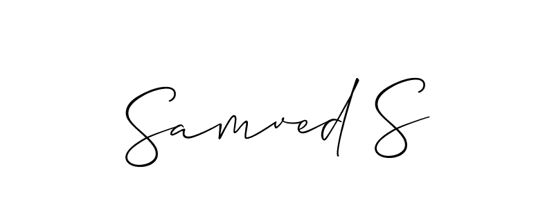 Create a beautiful signature design for name Samved S. With this signature (Allison_Script) fonts, you can make a handwritten signature for free. Samved S signature style 2 images and pictures png