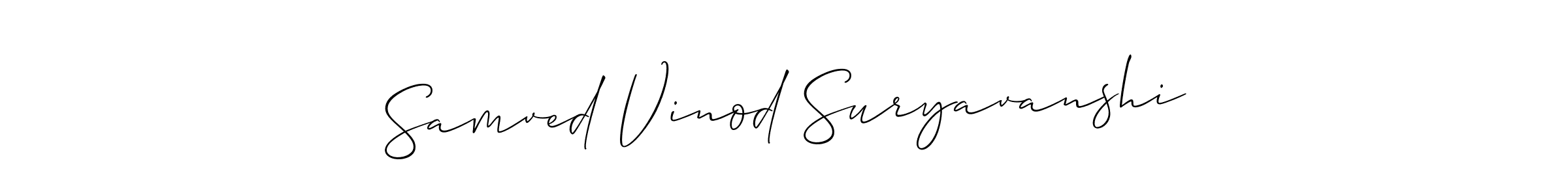 Samved Vinod Suryavanshi stylish signature style. Best Handwritten Sign (Allison_Script) for my name. Handwritten Signature Collection Ideas for my name Samved Vinod Suryavanshi. Samved Vinod Suryavanshi signature style 2 images and pictures png