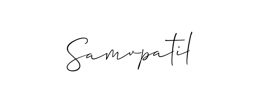 The best way (Allison_Script) to make a short signature is to pick only two or three words in your name. The name Samvpatil include a total of six letters. For converting this name. Samvpatil signature style 2 images and pictures png