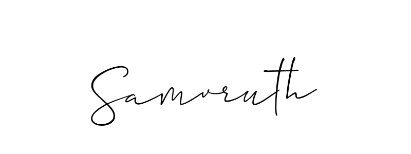How to make Samvruth name signature. Use Allison_Script style for creating short signs online. This is the latest handwritten sign. Samvruth signature style 2 images and pictures png