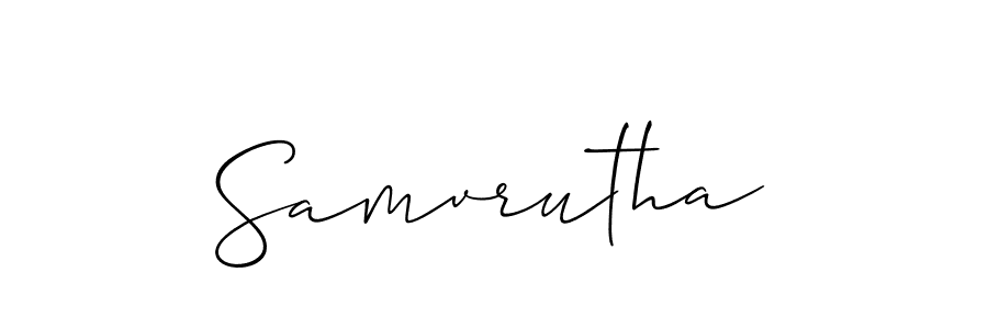 How to Draw Samvrutha signature style? Allison_Script is a latest design signature styles for name Samvrutha. Samvrutha signature style 2 images and pictures png