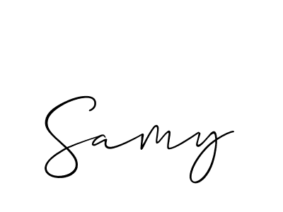 Make a beautiful signature design for name Samy. With this signature (Allison_Script) style, you can create a handwritten signature for free. Samy signature style 2 images and pictures png