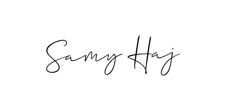 Create a beautiful signature design for name Samy Haj. With this signature (Allison_Script) fonts, you can make a handwritten signature for free. Samy Haj signature style 2 images and pictures png