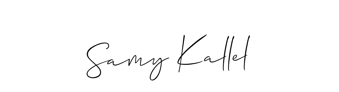The best way (Allison_Script) to make a short signature is to pick only two or three words in your name. The name Samy Kallel include a total of six letters. For converting this name. Samy Kallel signature style 2 images and pictures png
