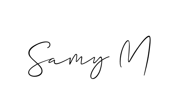 Make a beautiful signature design for name Samy M. With this signature (Allison_Script) style, you can create a handwritten signature for free. Samy M signature style 2 images and pictures png