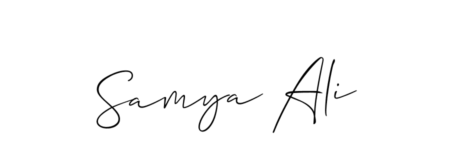 if you are searching for the best signature style for your name Samya Ali. so please give up your signature search. here we have designed multiple signature styles  using Allison_Script. Samya Ali signature style 2 images and pictures png