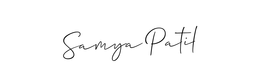 How to make Samya Patil name signature. Use Allison_Script style for creating short signs online. This is the latest handwritten sign. Samya Patil signature style 2 images and pictures png