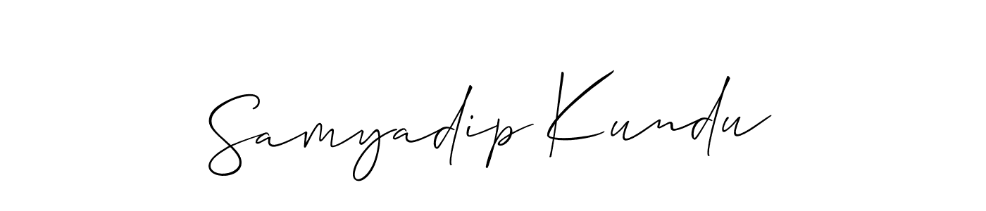 Use a signature maker to create a handwritten signature online. With this signature software, you can design (Allison_Script) your own signature for name Samyadip Kundu. Samyadip Kundu signature style 2 images and pictures png