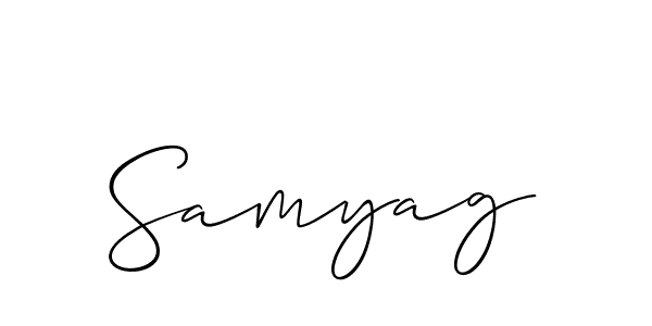 Create a beautiful signature design for name Samyag. With this signature (Allison_Script) fonts, you can make a handwritten signature for free. Samyag signature style 2 images and pictures png