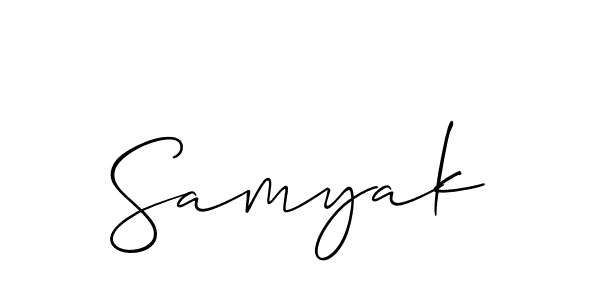 Make a beautiful signature design for name Samyak. With this signature (Allison_Script) style, you can create a handwritten signature for free. Samyak signature style 2 images and pictures png