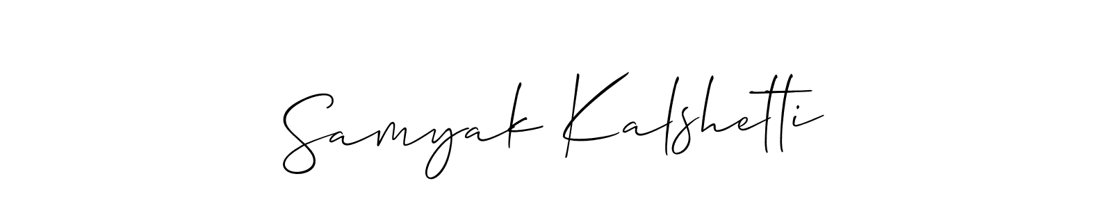 Use a signature maker to create a handwritten signature online. With this signature software, you can design (Allison_Script) your own signature for name Samyak Kalshetti. Samyak Kalshetti signature style 2 images and pictures png