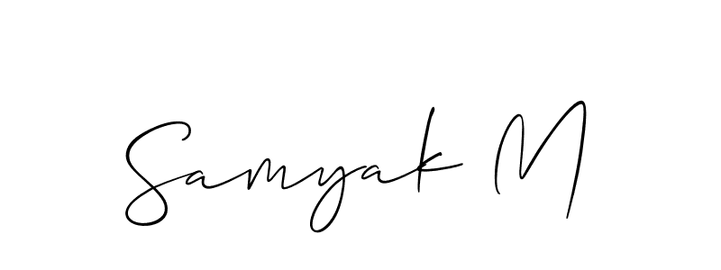 How to make Samyak M signature? Allison_Script is a professional autograph style. Create handwritten signature for Samyak M name. Samyak M signature style 2 images and pictures png