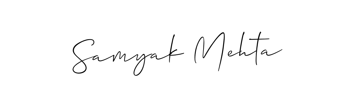 Design your own signature with our free online signature maker. With this signature software, you can create a handwritten (Allison_Script) signature for name Samyak Mehta. Samyak Mehta signature style 2 images and pictures png