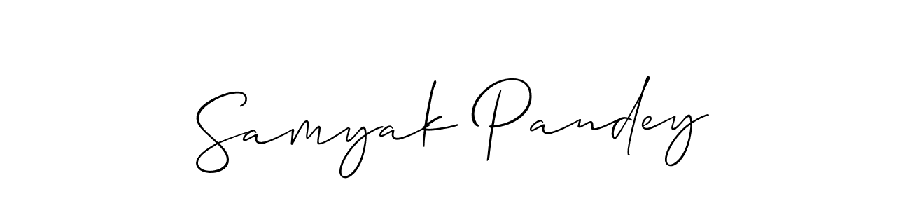 Also You can easily find your signature by using the search form. We will create Samyak Pandey name handwritten signature images for you free of cost using Allison_Script sign style. Samyak Pandey signature style 2 images and pictures png