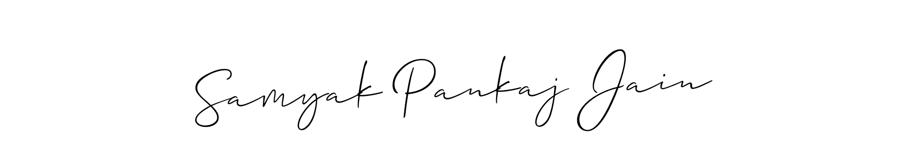 Use a signature maker to create a handwritten signature online. With this signature software, you can design (Allison_Script) your own signature for name Samyak Pankaj Jain. Samyak Pankaj Jain signature style 2 images and pictures png