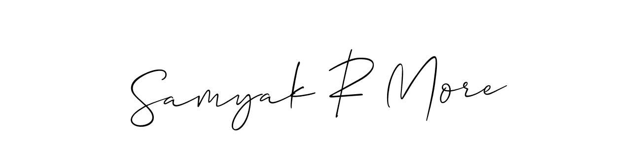 Use a signature maker to create a handwritten signature online. With this signature software, you can design (Allison_Script) your own signature for name Samyak R More. Samyak R More signature style 2 images and pictures png