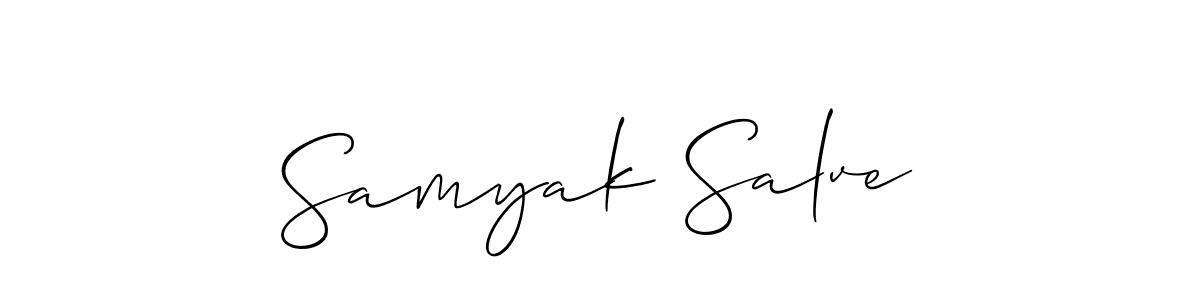 Also You can easily find your signature by using the search form. We will create Samyak Salve name handwritten signature images for you free of cost using Allison_Script sign style. Samyak Salve signature style 2 images and pictures png