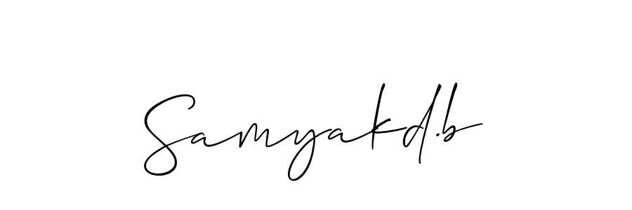 Also You can easily find your signature by using the search form. We will create Samyakd.b name handwritten signature images for you free of cost using Allison_Script sign style. Samyakd.b signature style 2 images and pictures png