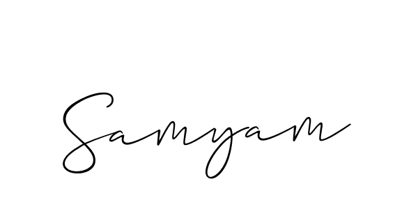 Make a beautiful signature design for name Samyam. With this signature (Allison_Script) style, you can create a handwritten signature for free. Samyam signature style 2 images and pictures png