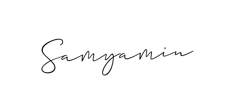 Samyamin stylish signature style. Best Handwritten Sign (Allison_Script) for my name. Handwritten Signature Collection Ideas for my name Samyamin. Samyamin signature style 2 images and pictures png