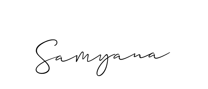 How to make Samyana signature? Allison_Script is a professional autograph style. Create handwritten signature for Samyana name. Samyana signature style 2 images and pictures png