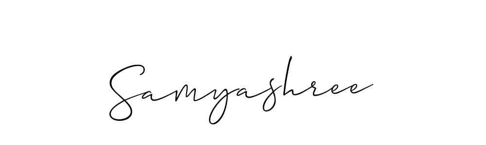 Make a beautiful signature design for name Samyashree. With this signature (Allison_Script) style, you can create a handwritten signature for free. Samyashree signature style 2 images and pictures png