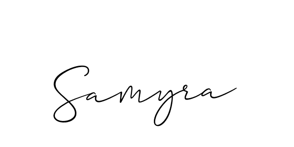 How to make Samyra name signature. Use Allison_Script style for creating short signs online. This is the latest handwritten sign. Samyra signature style 2 images and pictures png