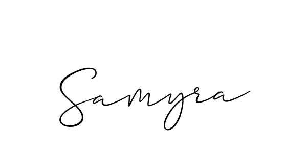 How to make Samyra name signature. Use Allison_Script style for creating short signs online. This is the latest handwritten sign. Samyra signature style 2 images and pictures png