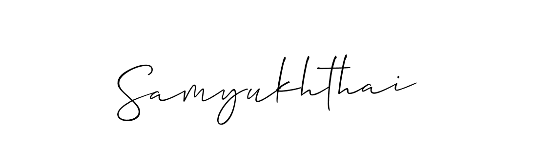 You should practise on your own different ways (Allison_Script) to write your name (Samyukhthai) in signature. don't let someone else do it for you. Samyukhthai signature style 2 images and pictures png