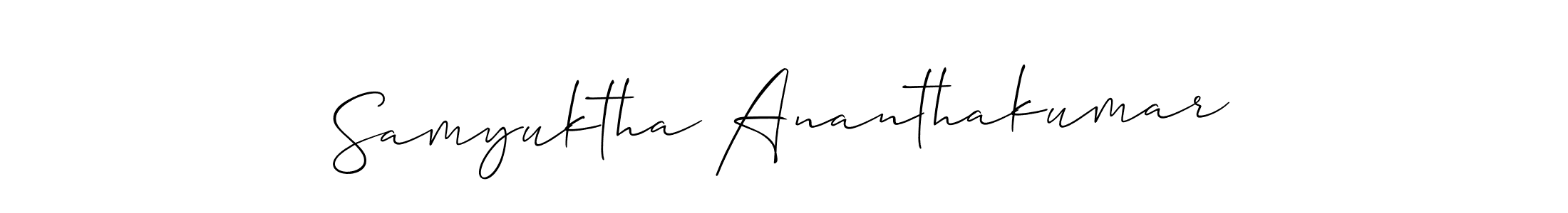 How to make Samyuktha Ananthakumar name signature. Use Allison_Script style for creating short signs online. This is the latest handwritten sign. Samyuktha Ananthakumar signature style 2 images and pictures png