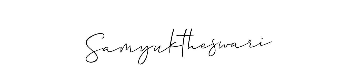 Use a signature maker to create a handwritten signature online. With this signature software, you can design (Allison_Script) your own signature for name Samyuktheswari. Samyuktheswari signature style 2 images and pictures png