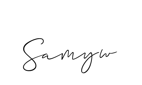 Use a signature maker to create a handwritten signature online. With this signature software, you can design (Allison_Script) your own signature for name Samyw. Samyw signature style 2 images and pictures png